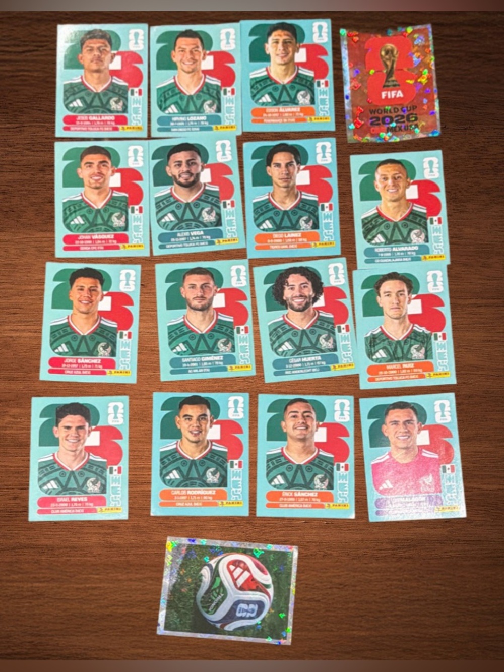 WORLD CUP 2026 PANINI STICKER. MÉXICO SOCCER TEAM